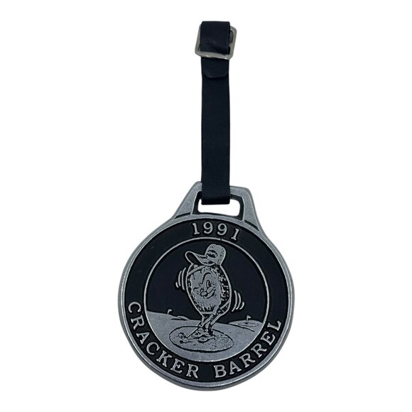 Cracker Barrel Other - Vintage‎ 1991 Cracker Barrel Collectable Metal Ornament Golf Luggage Tag 6.5"